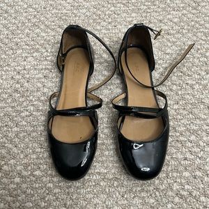 APC Black Patent Leather Buckle Flats size Euro 38 US 7.5